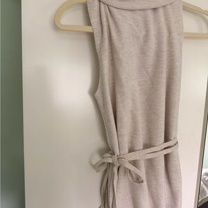 Zara Cream Sleeveless Knit Tie-Waist Top